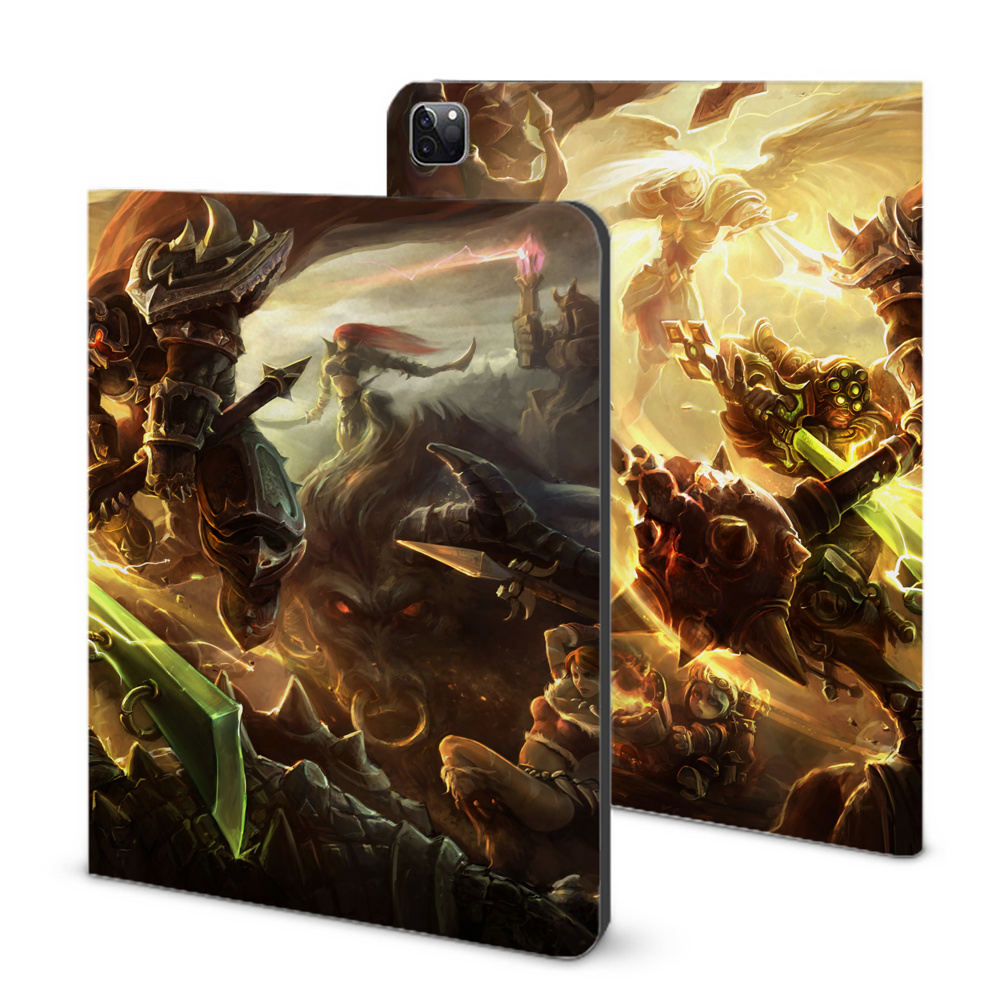 （画像用） リーグ・オブ・レジェンド League of Legends LOL IPad ケース ブック型 PUレザー TPU 耐衝撃 軽量 薄型 ペン収納なし 全面保護 IPad 各モデル対応